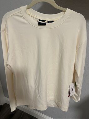 Spyder Off-White Crewneck Women Sweatshirt L